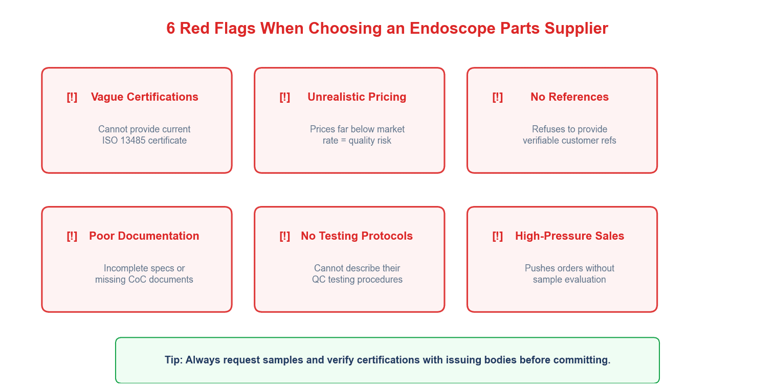 Red flags when evaluating endoscope parts suppliers