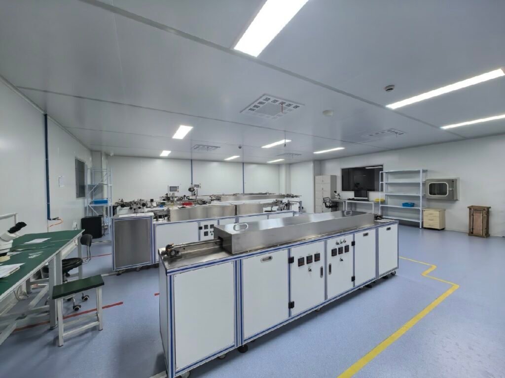 Endotec clean room production area for precision endoscope component assembly