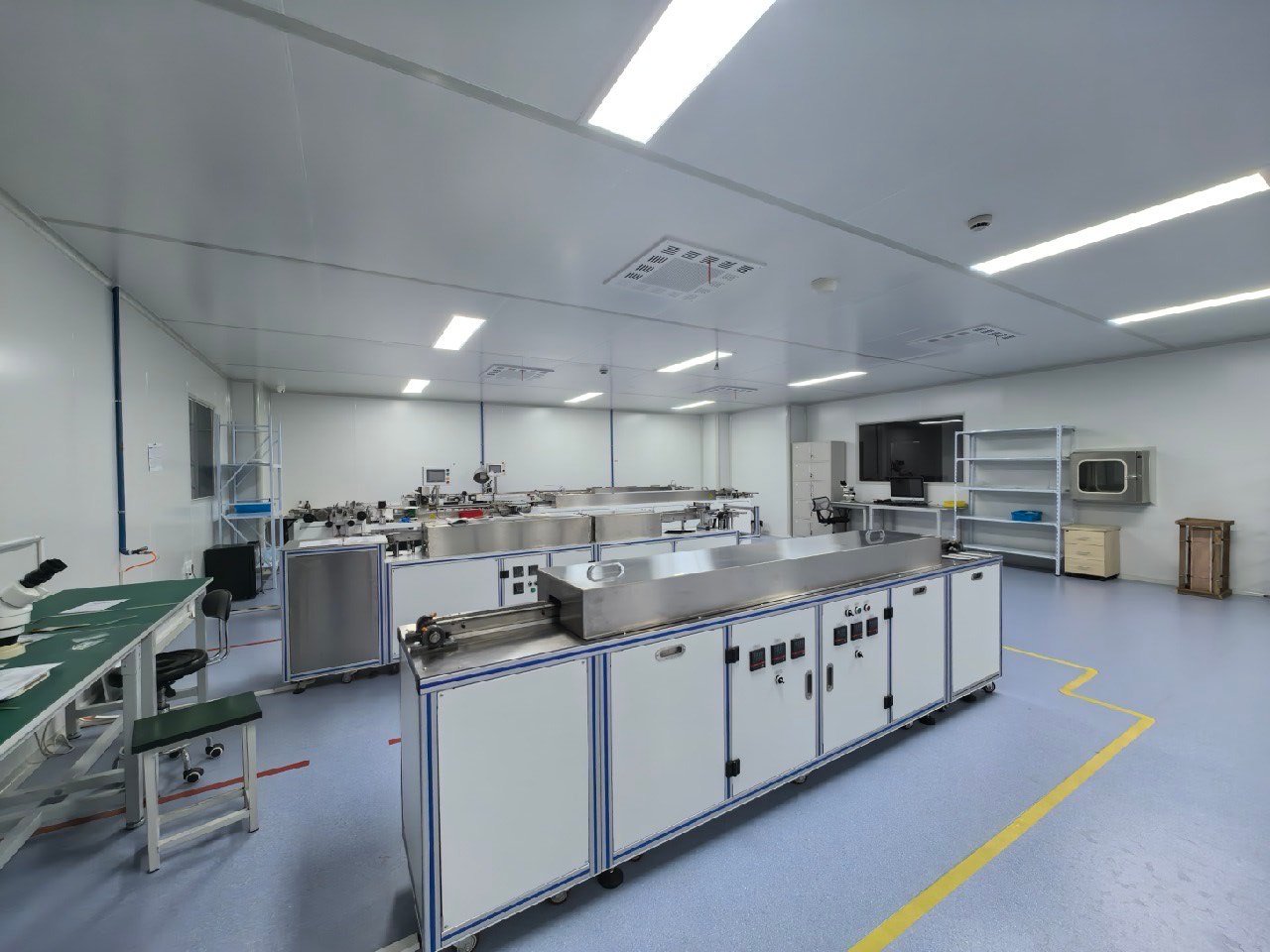 Endotec clean room production area for precision endoscope component assembly