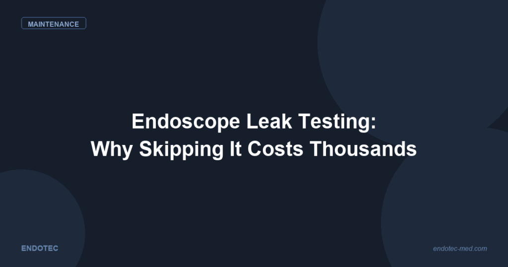 Endoscope leak testing guide - why skipping it costs thousands